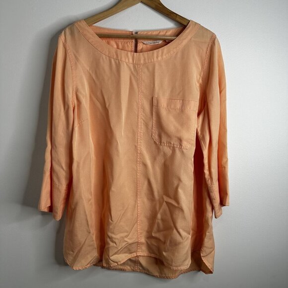 Soft Surroundings Blouse Top Womens XL Peach Tunic Lagenlook Boho Coastal Beach - Picture 1 of 12